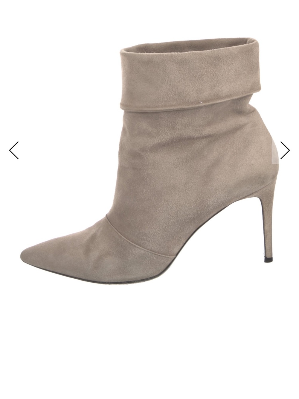 Saint Laurent Suede Pointed-Toe Ankle Boots Taupe 41 / 11